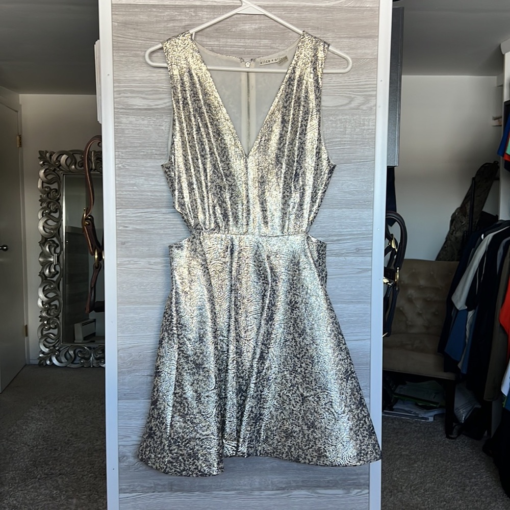 Alice + Olivia Sparkly Structured Party Dress